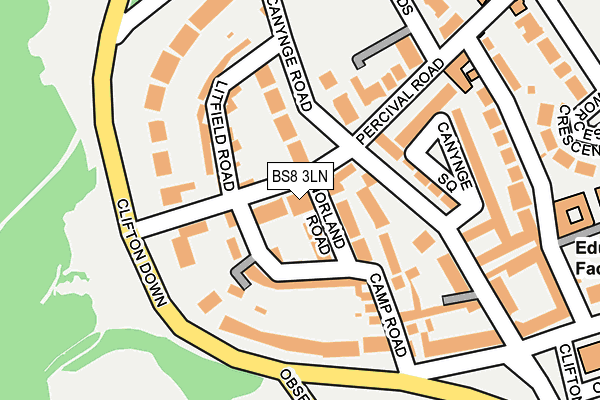 BS8 3LN map - OS OpenMap – Local (Ordnance Survey)