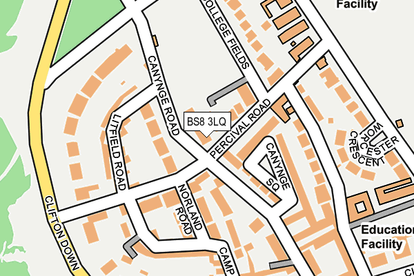 BS8 3LQ map - OS OpenMap – Local (Ordnance Survey)