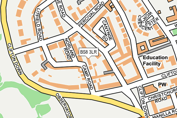 BS8 3LR map - OS OpenMap – Local (Ordnance Survey)
