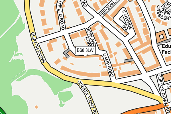 BS8 3LW map - OS OpenMap – Local (Ordnance Survey)