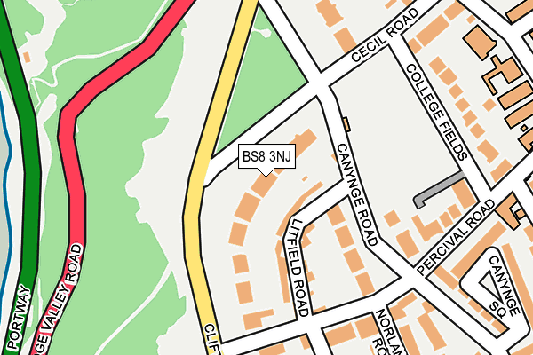 BS8 3NJ map - OS OpenMap – Local (Ordnance Survey)
