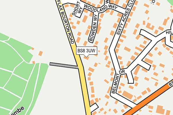 BS8 3UW map - OS OpenMap – Local (Ordnance Survey)