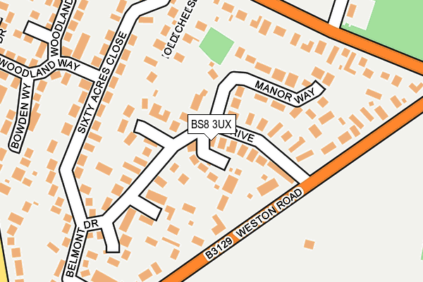 BS8 3UX map - OS OpenMap – Local (Ordnance Survey)