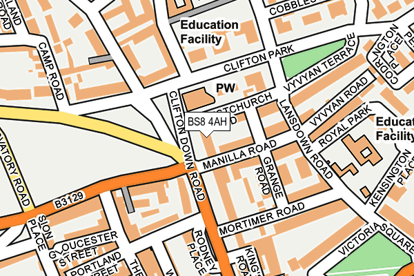 BS8 4AH map - OS OpenMap – Local (Ordnance Survey)