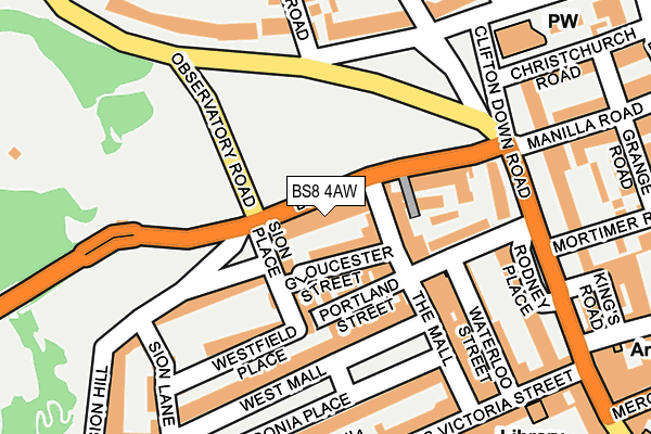 BS8 4AW map - OS OpenMap – Local (Ordnance Survey)