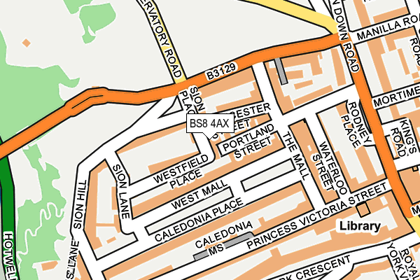 BS8 4AX map - OS OpenMap – Local (Ordnance Survey)