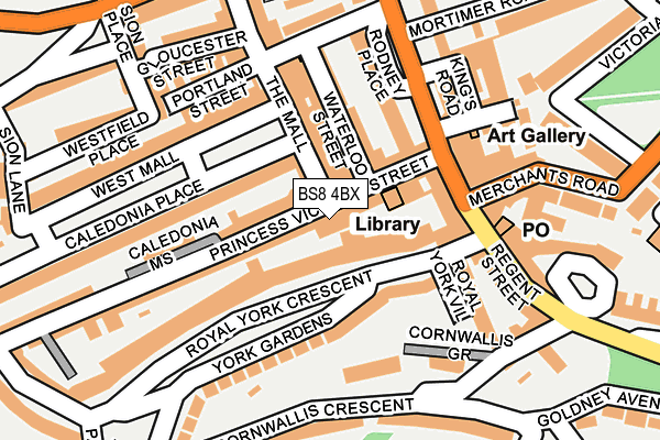 BS8 4BX map - OS OpenMap – Local (Ordnance Survey)