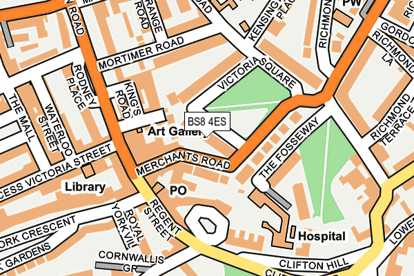 BS8 4ES map - OS OpenMap – Local (Ordnance Survey)