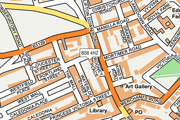 BS8 4HZ map - OS OpenMap – Local (Ordnance Survey)