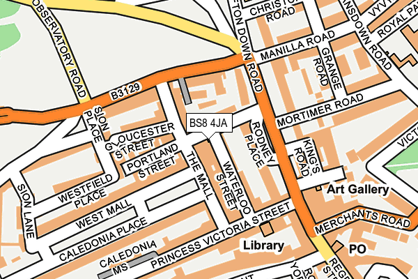 BS8 4JA map - OS OpenMap – Local (Ordnance Survey)