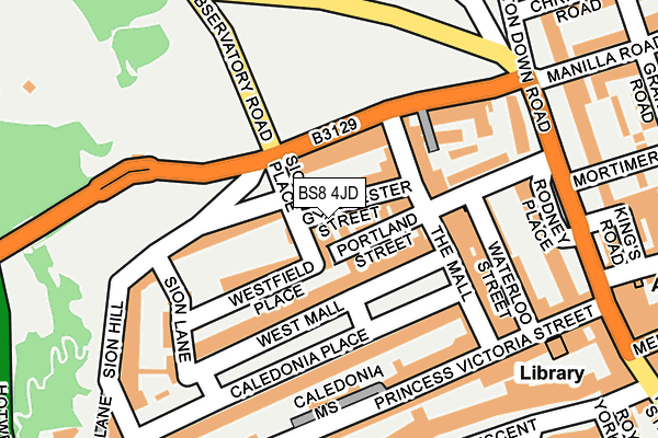 BS8 4JD map - OS OpenMap – Local (Ordnance Survey)