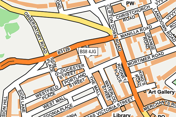 BS8 4JG map - OS OpenMap – Local (Ordnance Survey)