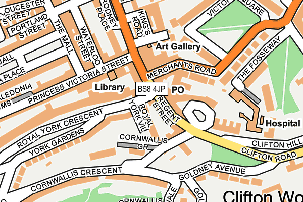 BS8 4JP map - OS OpenMap – Local (Ordnance Survey)
