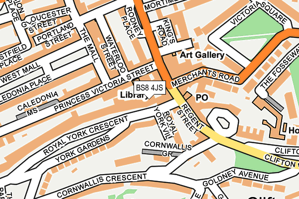 BS8 4JS map - OS OpenMap – Local (Ordnance Survey)