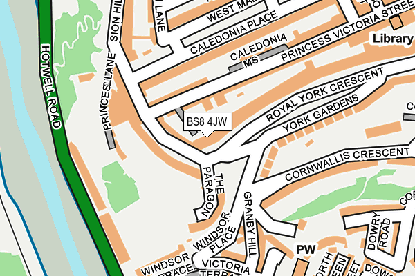 BS8 4JW map - OS OpenMap – Local (Ordnance Survey)