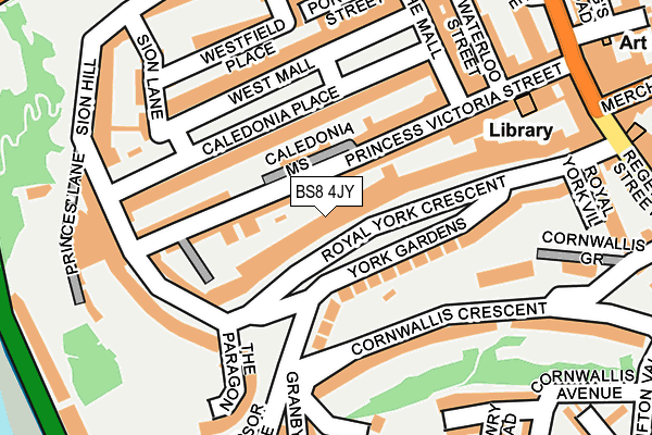 BS8 4JY map - OS OpenMap – Local (Ordnance Survey)