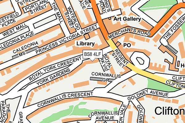 BS8 4LF map - OS OpenMap – Local (Ordnance Survey)