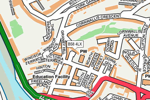 BS8 4LX map - OS OpenMap – Local (Ordnance Survey)