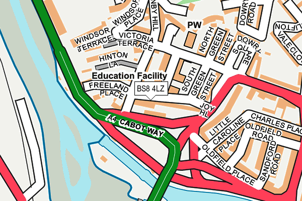 BS8 4LZ map - OS OpenMap – Local (Ordnance Survey)