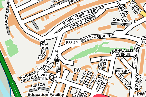 BS8 4PL map - OS OpenMap – Local (Ordnance Survey)