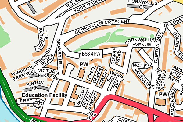 BS8 4PW map - OS OpenMap – Local (Ordnance Survey)