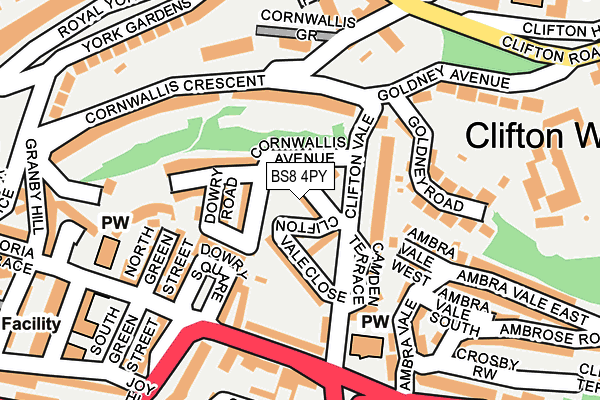 BS8 4PY map - OS OpenMap – Local (Ordnance Survey)