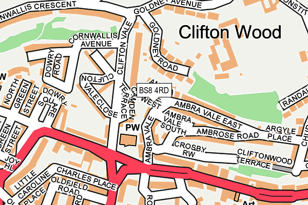 BS8 4RD map - OS OpenMap – Local (Ordnance Survey)