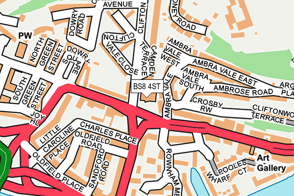 BS8 4ST map - OS OpenMap – Local (Ordnance Survey)