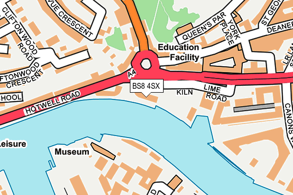 BS8 4SX map - OS OpenMap – Local (Ordnance Survey)