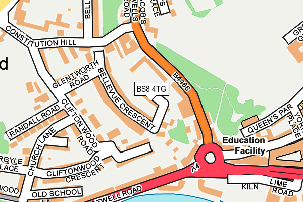 BS8 4TG map - OS OpenMap – Local (Ordnance Survey)