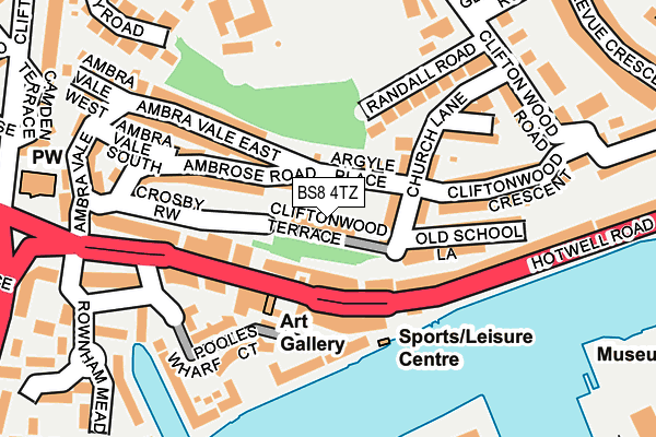 BS8 4TZ map - OS OpenMap – Local (Ordnance Survey)