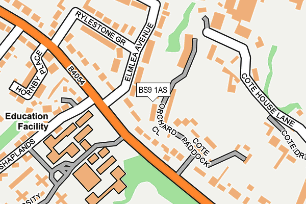 BS9 1AS map - OS OpenMap – Local (Ordnance Survey)