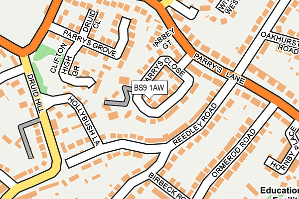 BS9 1AW map - OS OpenMap – Local (Ordnance Survey)