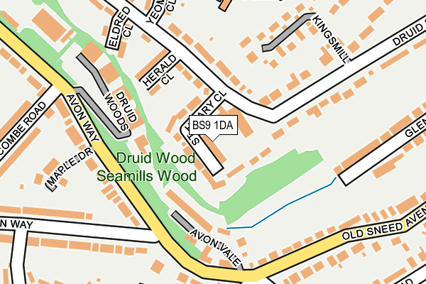 BS9 1DA map - OS OpenMap – Local (Ordnance Survey)