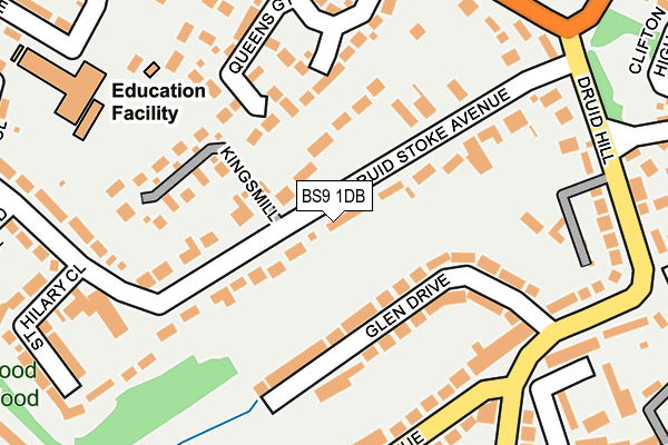 BS9 1DB map - OS OpenMap – Local (Ordnance Survey)