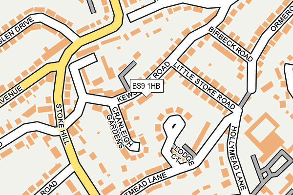 BS9 1HB map - OS OpenMap – Local (Ordnance Survey)