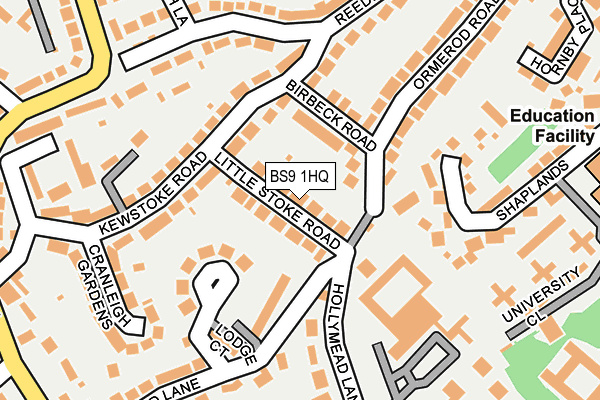 BS9 1HQ map - OS OpenMap – Local (Ordnance Survey)