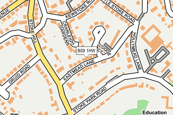 BS9 1HW map - OS OpenMap – Local (Ordnance Survey)