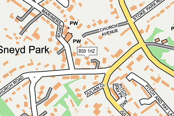 BS9 1HZ map - OS OpenMap – Local (Ordnance Survey)