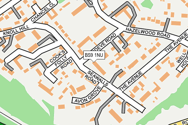 BS9 1NU map - OS OpenMap – Local (Ordnance Survey)