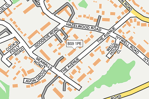 BS9 1PE map - OS OpenMap – Local (Ordnance Survey)