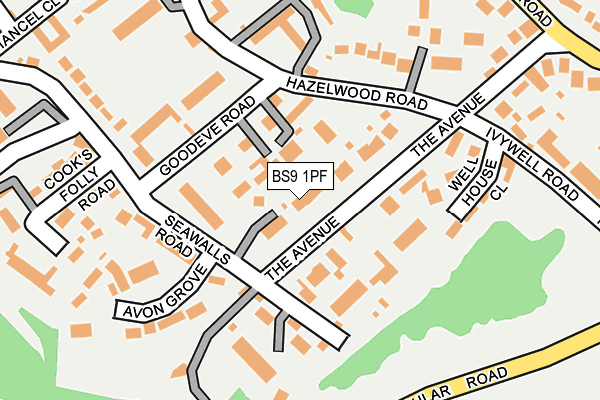 BS9 1PF map - OS OpenMap – Local (Ordnance Survey)