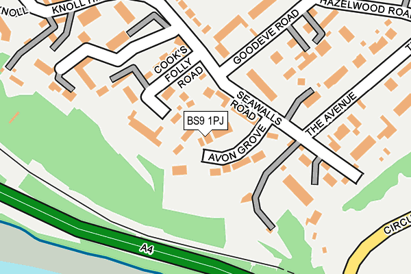 BS9 1PJ map - OS OpenMap – Local (Ordnance Survey)