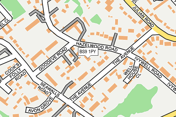BS9 1PY map - OS OpenMap – Local (Ordnance Survey)