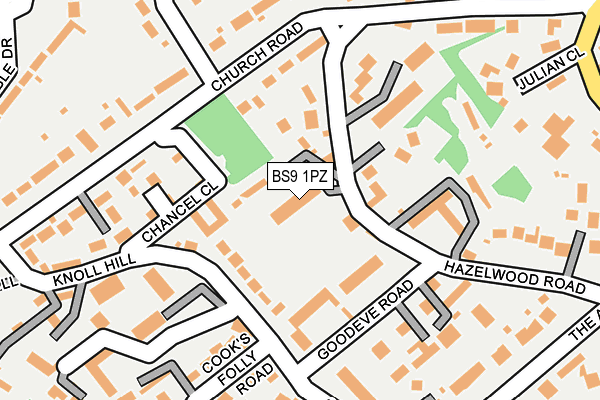 BS9 1PZ map - OS OpenMap – Local (Ordnance Survey)