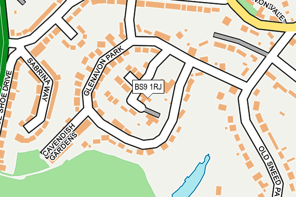 BS9 1RJ map - OS OpenMap – Local (Ordnance Survey)
