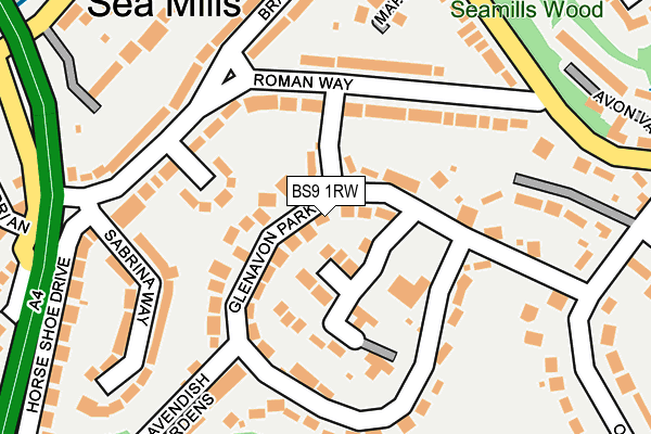 BS9 1RW map - OS OpenMap – Local (Ordnance Survey)