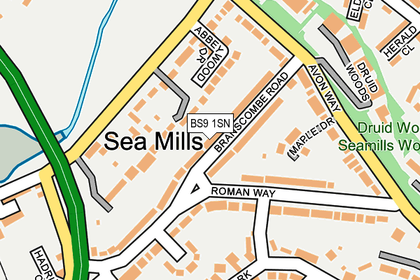 BS9 1SN map - OS OpenMap – Local (Ordnance Survey)