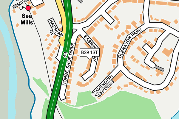 BS9 1ST map - OS OpenMap – Local (Ordnance Survey)