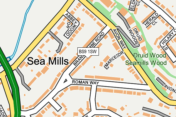 BS9 1SW map - OS OpenMap – Local (Ordnance Survey)